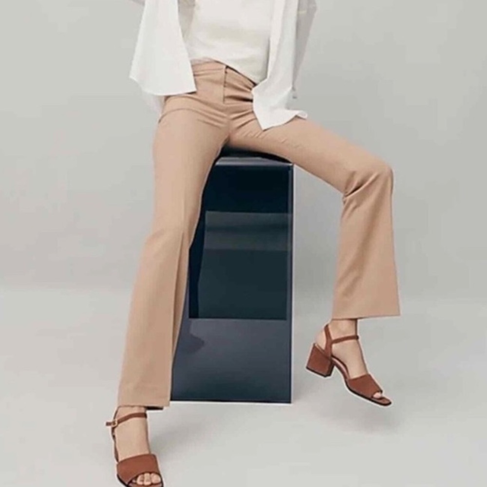 J. Crew Tall Willa Flare Full Length Trouser Pant Italian Wool Blend Size 12T